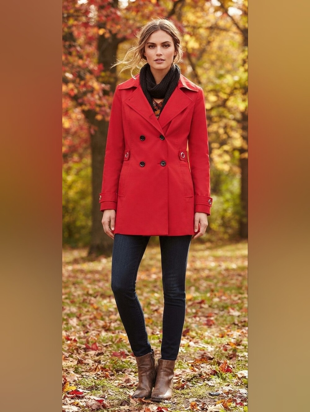 Style&Co Red Trench Coat - size M